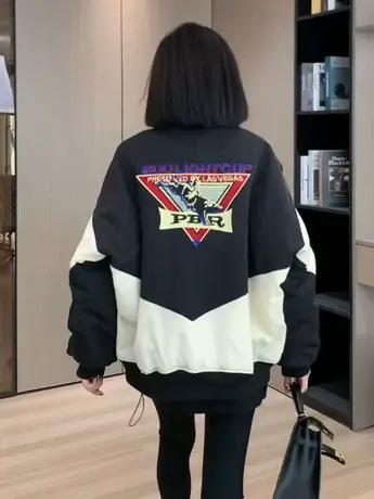 设计感小众街头重工刺绣棒球服女2023新款显瘦百搭时尚夹克外套潮商品大图
