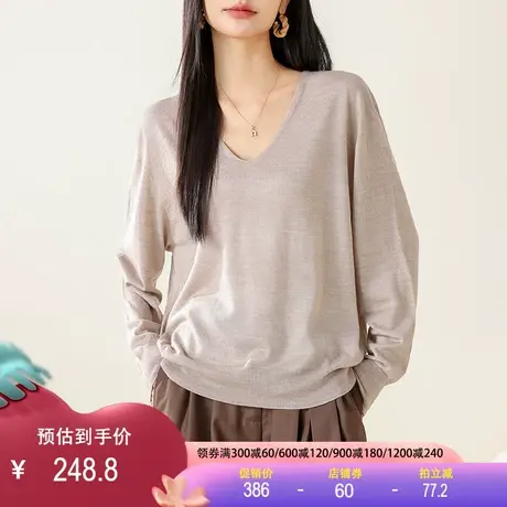 可机洗美丽诺羊毛精无缝一体打底针织衫内搭毛衣女2023秋冬新款商品大图