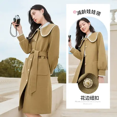 【直播间】香影大衣女秋冬2023年新款气质赫本显瘦呢子娃娃领图片