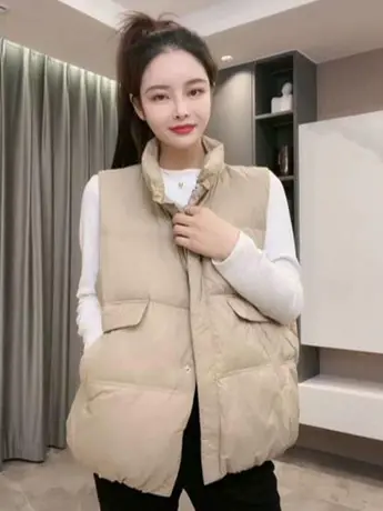 宽松显瘦棉马甲女2023秋冬新款韩版外穿羽绒棉坎肩背心马夹外套潮图片