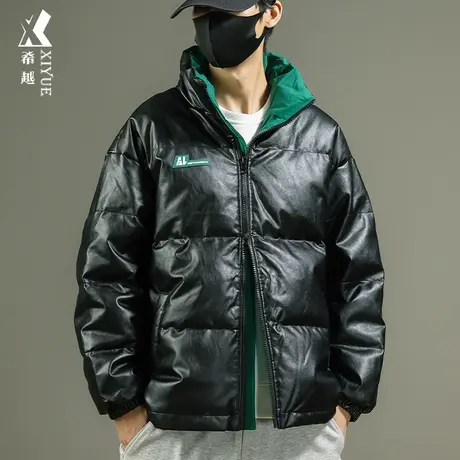 冬季新国标羽绒服男户外双拉链加厚外套宽松大码白鸭绒外穿棉服男商品大图