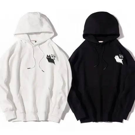 秀洛修猫修勾小猫狗卡通治愈情侣卫衣连帽加绒日系风小众原创潮流商品大图