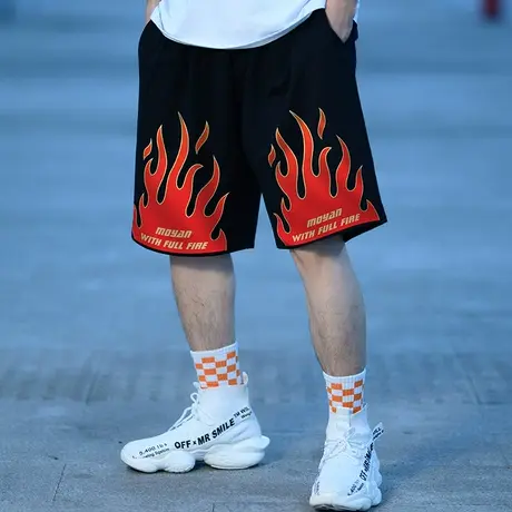 夏季潮牌胖子五分裤运动国潮宽松短裤男潮加肥加大码男短裤篮球裤商品大图