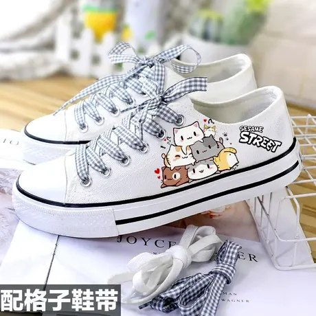 低帮帆布鞋小白鞋女鞋夏秋学生韩版百搭平底鞋子运动板鞋男鞋商品大图