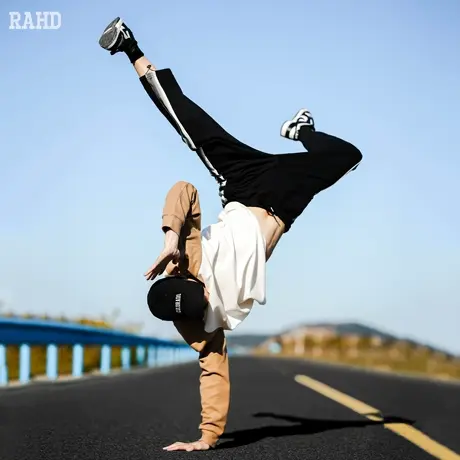 Radiohead休闲裤运动卫裤男直筒宽松百搭黑色长裤子加绒加厚学生图片