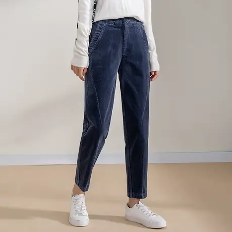 【清仓捡漏】灯芯绒裤子女秋冬2024新款冬季条绒裤休闲九分哈伦裤商品大图