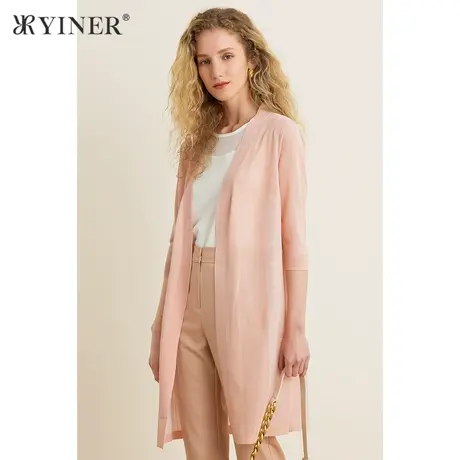 YINER音儿女装夏季休闲优雅纯色毛针织衫商品大图