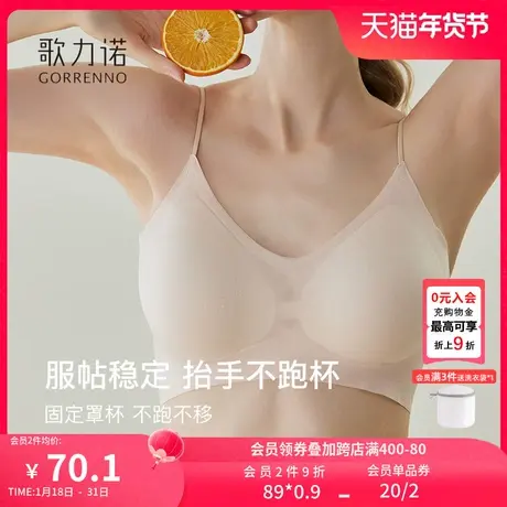 歌力诺小胸聚拢内衣女夏美背心式无痕薄款细肩带吊带无钢圈文胸罩商品大图