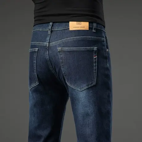 2024新款春季男装修身小直筒休闲牛仔裤子春秋款男士春裤水洗男裤商品大图