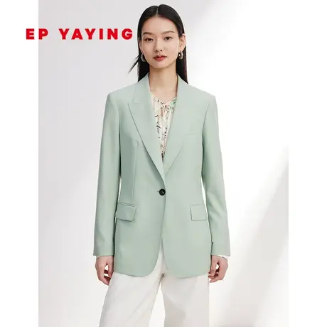 EP雅莹女装 美利奴纯羊毛浅色正装西装外套 2024春装新款1111A商品大图