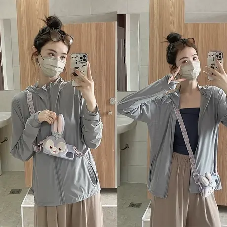 防晒衣女夏季薄款防紫外线连帽开衫防晒服外穿宽松百搭长袖上衣潮图片