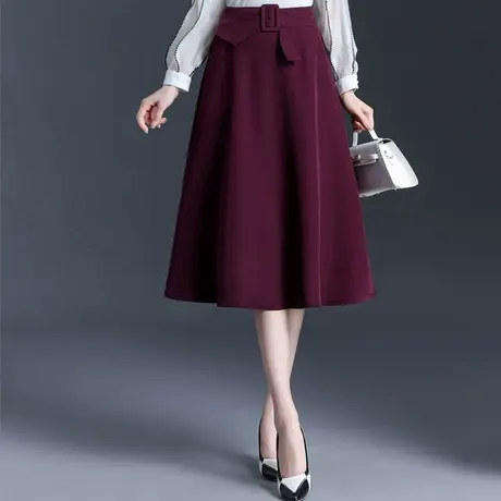 气质高腰a字裙女春季2024新款遮胯显瘦半身裙中长款垂感通勤伞裙图片