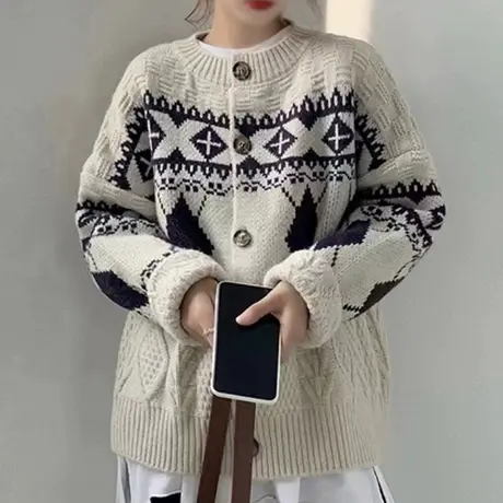 短外套女春秋款2023初春季新款上衣女士宽松大码针织开衫毛衣洋气图片