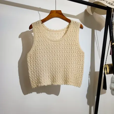 法式复古吊带背心马甲女夏外穿新款宽松内搭宽肩带遮副乳无袖上衣商品大图