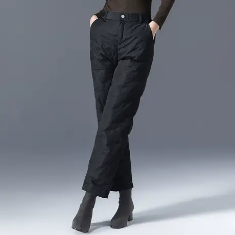 女棉裤羽绒裤女外穿冬季2023新款时尚加厚裤子加绒女裤秋冬直筒裤商品大图