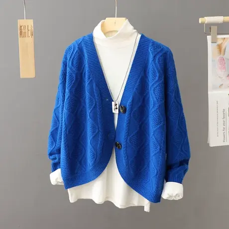 秋冬针织开衫女士宽松毛衣外套女早秋初秋冬季高级感2023新款上衣商品大图