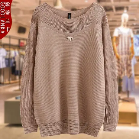 中年妈妈早春装薄款针织衫洋气2022新款夏装大码女装镂空长袖上衣商品大图