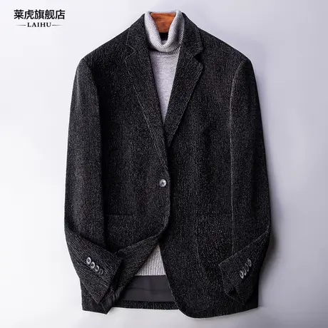 灯芯绒休闲西装男百搭外套秋冬新款青年韩版小西服男修身潮流上衣图片