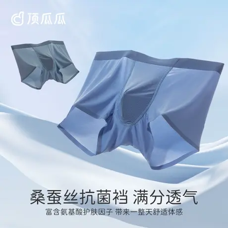 顶瓜瓜夏季男士内裤四角短裤头男冰丝内裤男士无痕透气大码平角裤图片