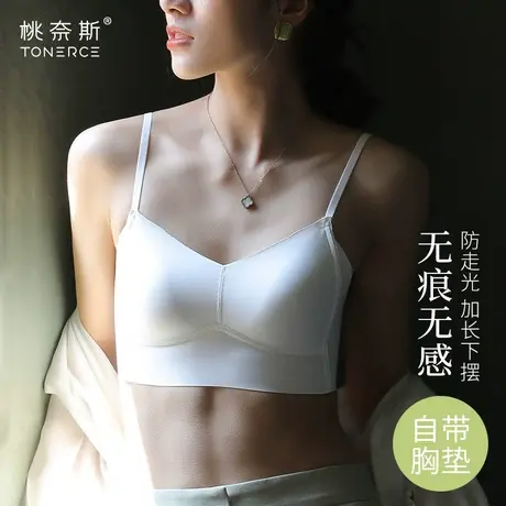 无痕内衣女小胸聚拢薄款背心式文胸夏季无钢圈美背防走光抹胸裹胸商品大图