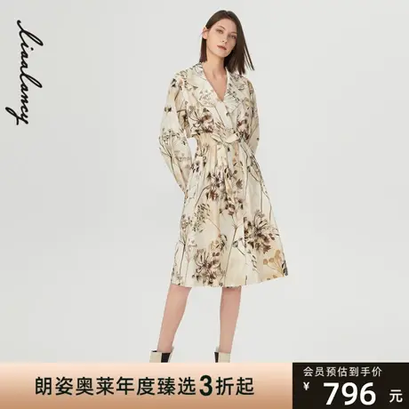 俪雅/LANCY商场同款22春季新款薄风衣通勤A摆收腰外套女专柜正品图片