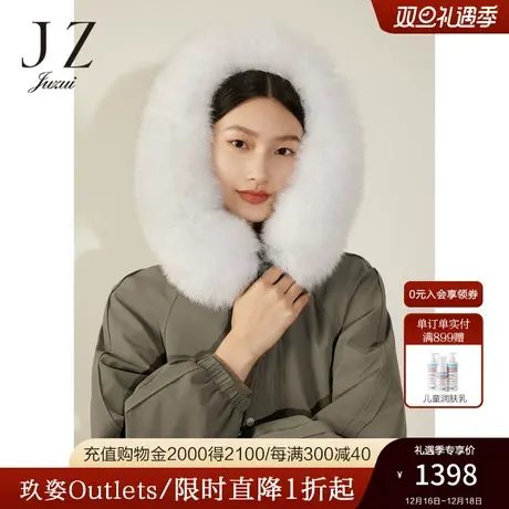 JZ玖姿保暖派克服女装2022冬季新款兔毛外套图片