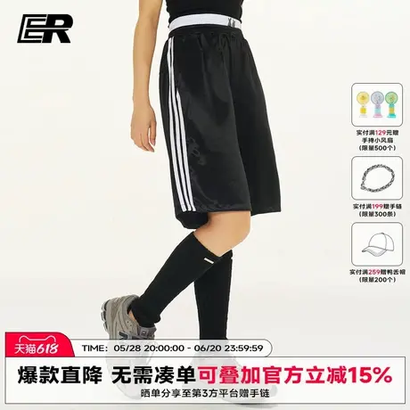 ER三条杠休闲短裤男2025夏季新款美式潮牌轻户外宽松运动裤女商品大图
