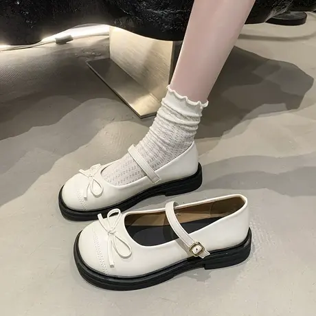 气质百搭玛丽珍鞋女2025夏季新款粗跟日系配裙子单鞋英伦风小皮鞋图片