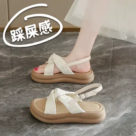 2025新款夏季外穿国风拖鞋配裙子凉拖绝美不累脚厚底凉鞋女2025夏图片