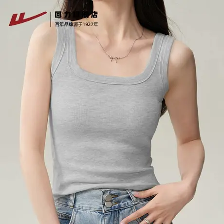 回力灰色背心吊带女款2025新款夏内搭外穿针织弹性紧身无袖上衣Z1图片