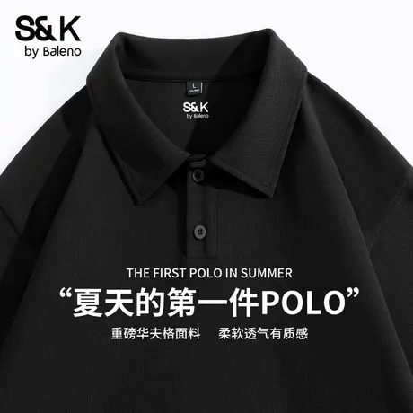 班尼路S&K系列短袖POLO衫男2025新款夏季华夫格肌理感透气正肩t恤图片