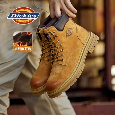 Dickies马丁靴男鞋2024年冬季新款复古加绒大黄靴保暖户外雪地靴商品大图