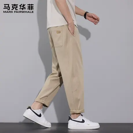 马克华菲秋季休闲裤男士宽松直筒裤小脚裤卡其色男款长裤2025新款商品大图