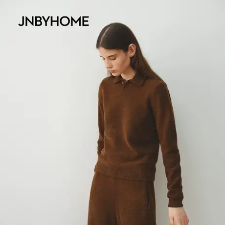JNBYHOME江南布衣25年秋季套头开衫翻领针织衫家居服睡衣长袖上衣商品大图