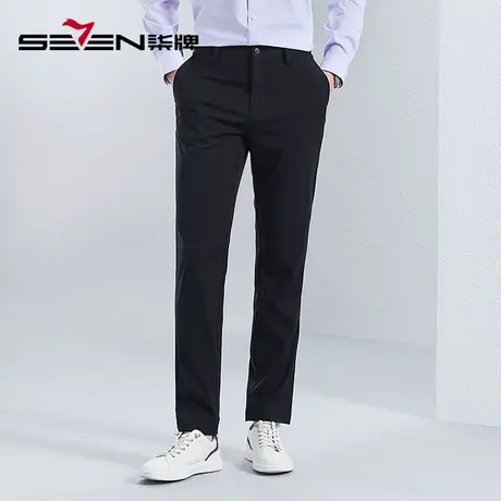 【含莱赛尔+桑蚕丝】柒牌男装休闲裤送爸爸夏季商务弹力直筒长裤图片