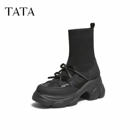 TATA/他她2025冬商场同款百搭时装靴休闲女袜靴新款CEG08DZ5商品大图