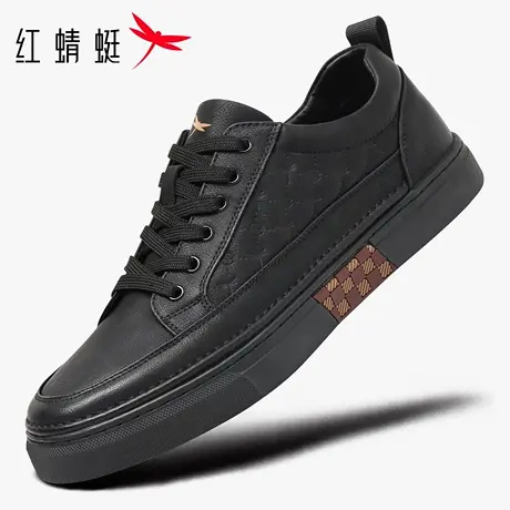 红蜻蜓男鞋秋冬新款鞋子男士平底休闲运动板鞋男百搭潮鞋皮鞋真皮商品大图