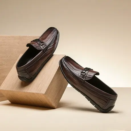 AOKANG奥康春季新款商务休闲鞋男美观大气真皮鞋商品大图