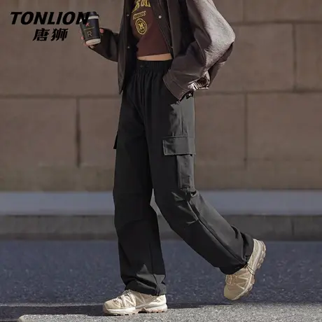唐狮官方三防工装裤女2026新款春夏户外登山裤伞兵裤阔腿休闲裤VC图片