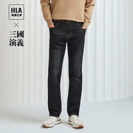 HLA/海澜之家三国演义牛仔裤23秋冬新款加绒舒适时尚五袋款裤子男商品大图
