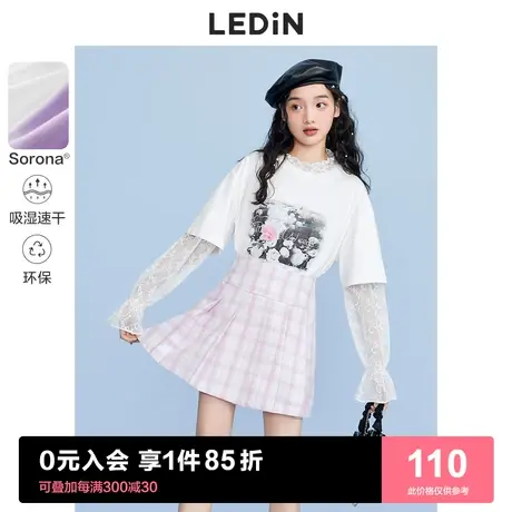 乐町新品白色上衣体恤2023春季新款宽松印花宽松复古短袖T恤女图片
