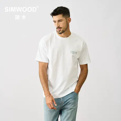 Simwood简木男装【宽松版型】200g速干凉感棉COOLMAX短袖T恤男商品大图