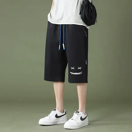 冰丝短裤男士夏日薄款潮牌休闲宽松七分裤子男生凉感直筒运动马裤商品大图
