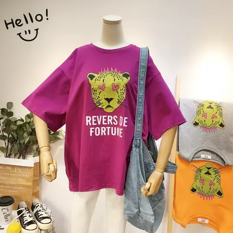 2020夏季新款韩国东大门ins宽松潮半袖T恤BF风休闲欧货短袖大码女图片