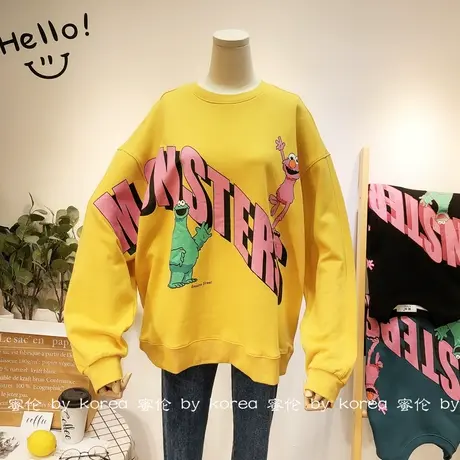 2020秋款卫衣韩国东大门ulzzang原宿风搞怪休闲学生卫衣宽松大码商品大图