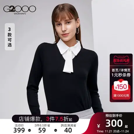 G2000女装毛衣女秋冬新款休闲上衣毛衣商务OL通勤打底衫图片