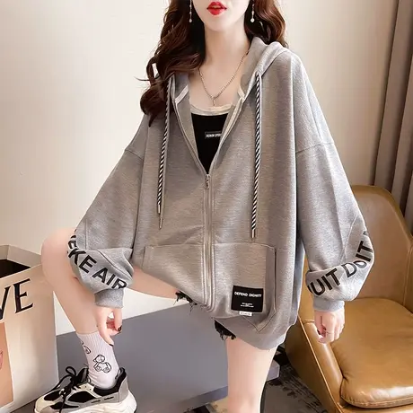 卫衣女春秋季韩版宽松bf慵懒风ins薄款早秋设计感小众带帽外套潮商品大图