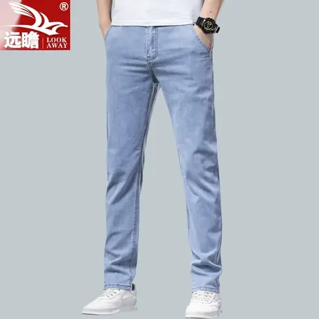 薄款浅色牛仔裤男夏季宽松直筒修身休闲男裤2022新款夏天裤子男款商品大图