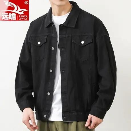 2022新款工装外套潮牌新款春秋款潮流春季男士夹克时尚百搭牛仔衣商品大图