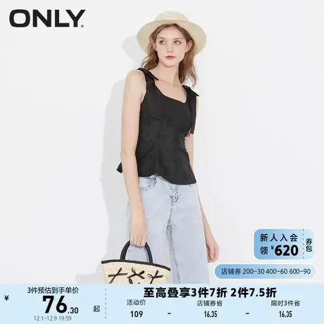 ONLY奥莱夏时尚气质收腰洋气显瘦无袖印花雪纺衫女商品大图